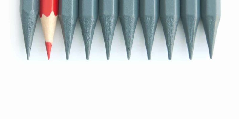 image of pencils with one different for unusual branding