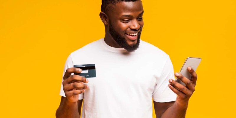 image of man doing online banking african american black owned bank