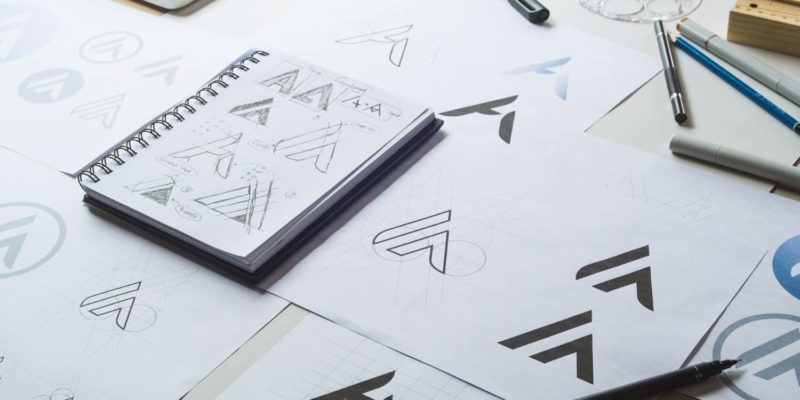 image of branding logo designs on desktop
