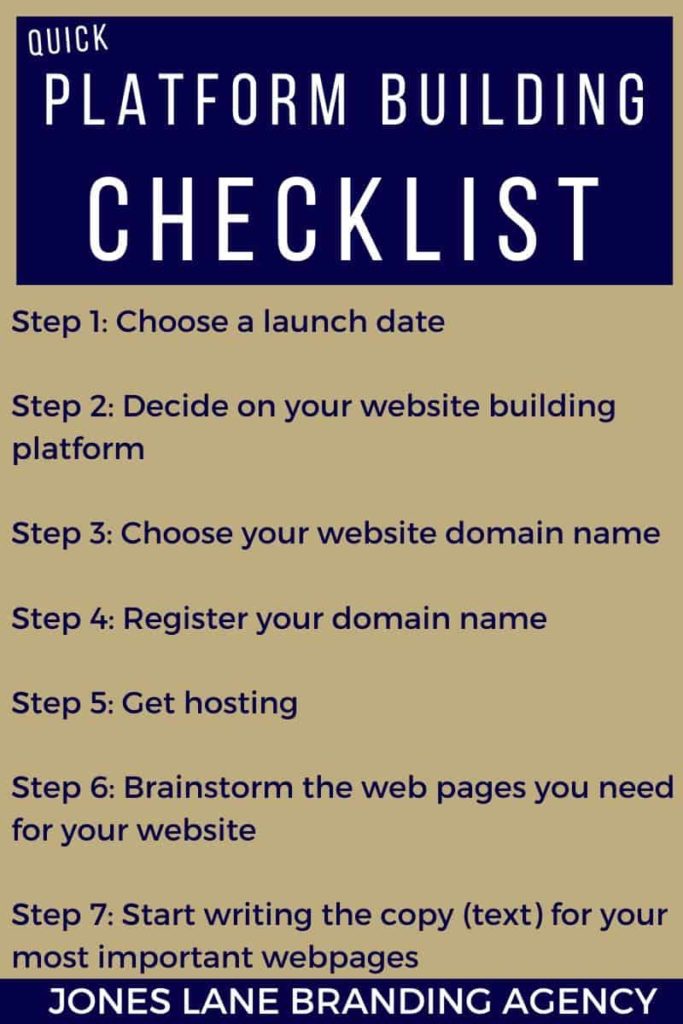 image of text box platform building checklist
